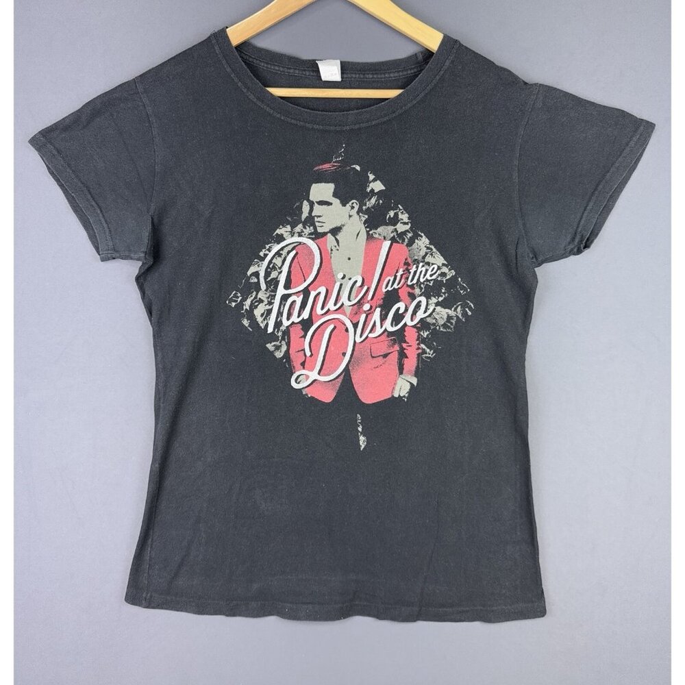 Vintage Y2K Panic At The Disco Womens XL Shirt Black Album Tour Promo Concert